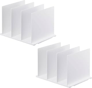 Yamazaki 4956 Smart Storage Stand for Bags, Set of 2, White, Approximately W 12.5 x D 9.4 x H 8.3 inches (31.8 x 24 x 21 cm), Smart Closet Storage, Adjustable Divider Width, Bases Can Be Connected