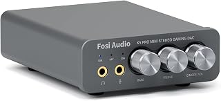 Fosi Audio K5 Pro Gaming DAC Headphone Amplifier Mini Hi-Fi Stereo Digital-to-Analog Audio Converter 24-Bit 192 kHz USB Type C/Optical/Coaxial to RCA/3.5MM AUX for PS5/PC/MAC/Smartphone/Computer