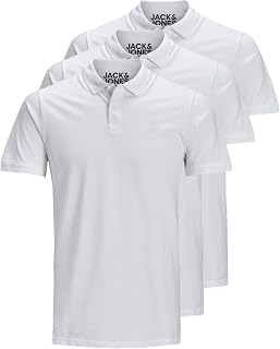 JACK & JONES 12171776 – Pack of 3 Men's Polo Shirts Slim Fit Short Sleeve Black White Blue Grey XS S M L XL XXL