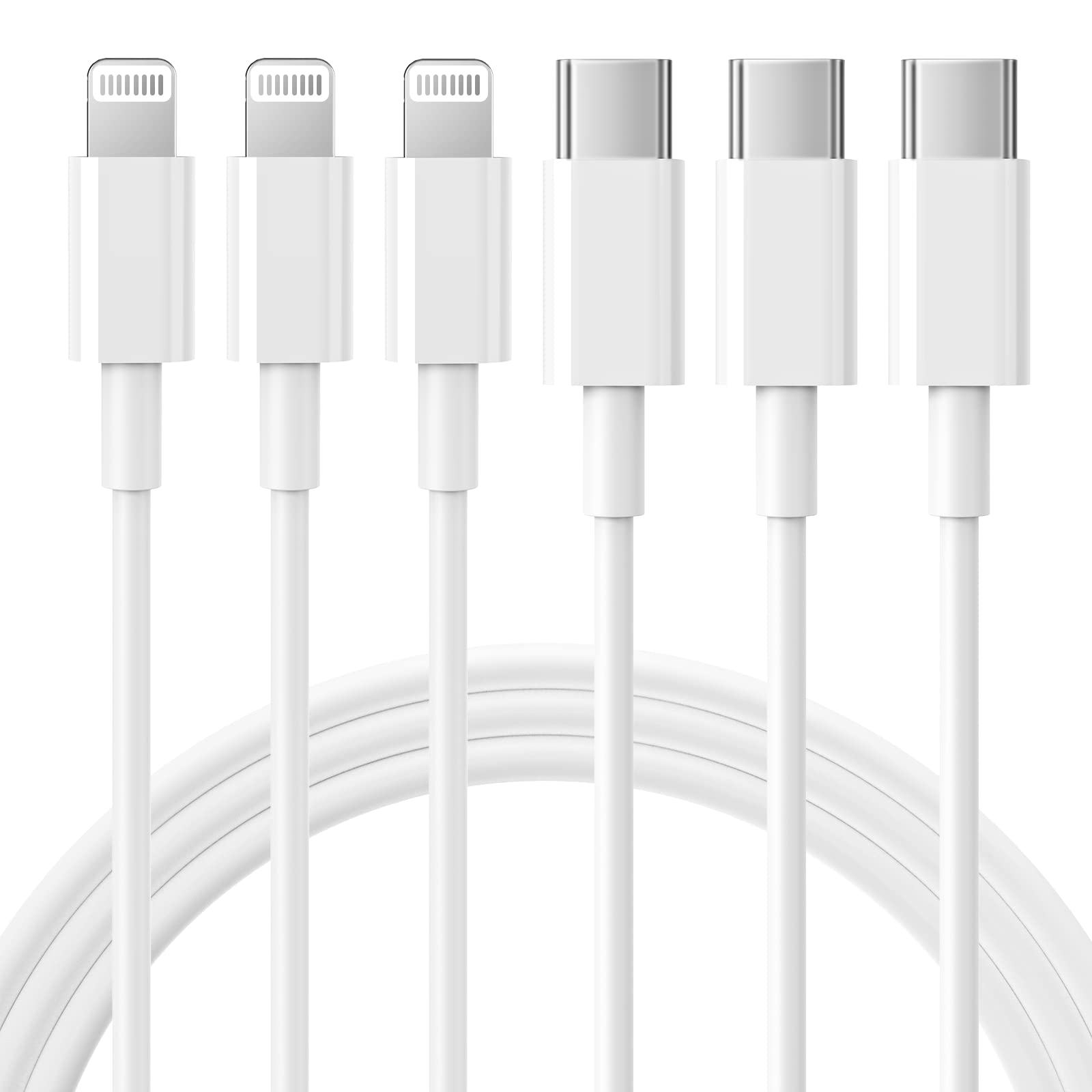 iPhone Charger 3Pack 6FT USB C to Lightning Cable [Apple MFi Certified]