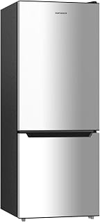 BANGSON Apartment 7.1 Cu.Ft Refrigerator with Bottom Freezer Silver | Office Fridge with Bottom Freezer, Large Capacity, Energy Saving, Adjustable Thermostat, Low Noise
