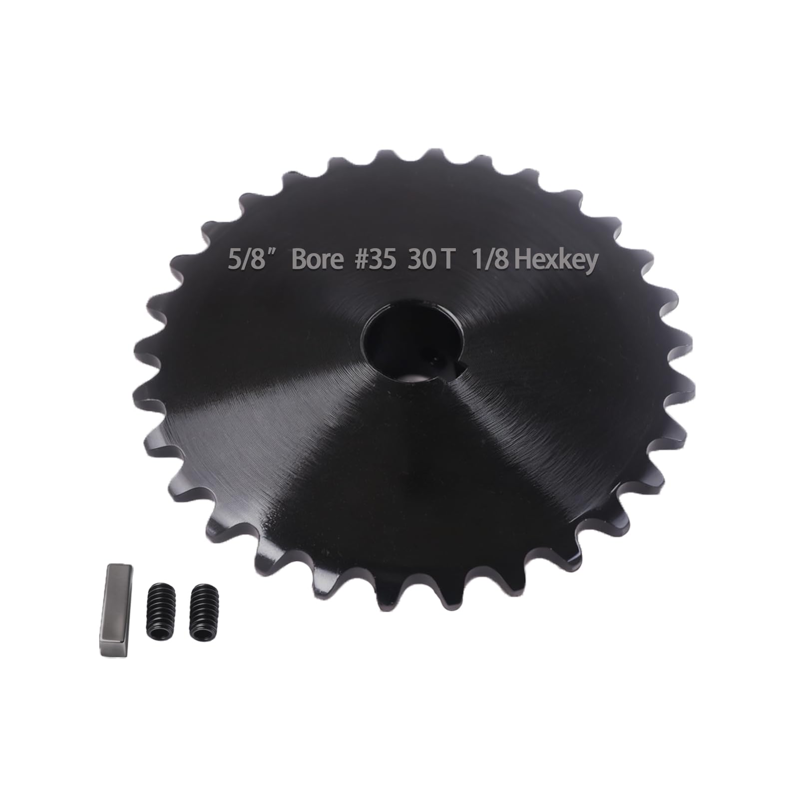 #35 Sprocket 30T 5/8" Bore Hardened Black Oxide | #35：1045 steel hardened teeth,