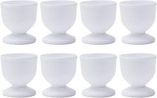 Plastic Egg Cup Set for Hard and Soft Boiled Eggs, White Egg Serving Cups Holder for Kitchen Breakfast, Family Use Egg Accessory, 4/8 Pack(8pcs)