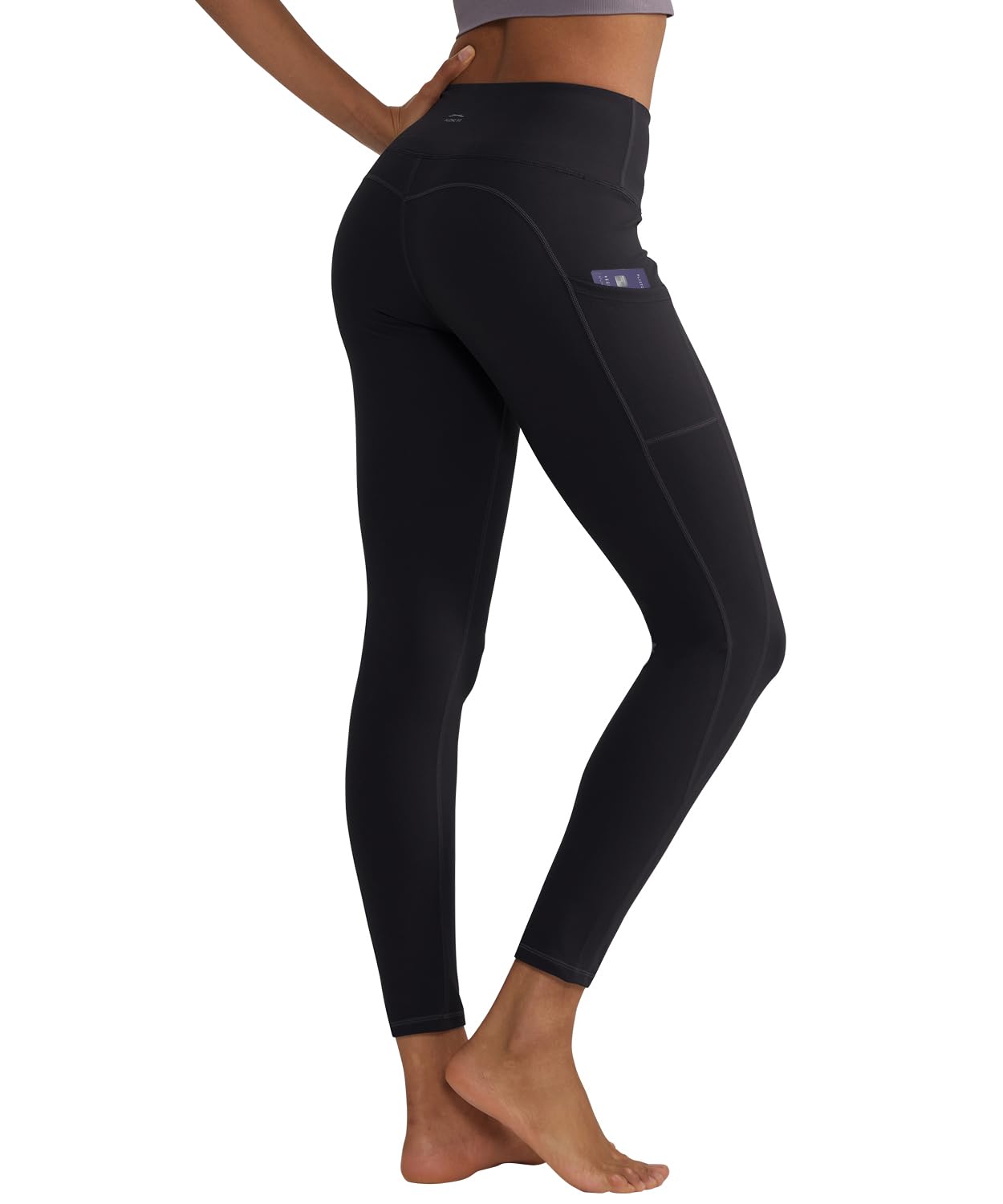 ALONG FIT Leggings for Women with 3 Pockets, Non-See-Through | High Waisted Yoga