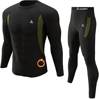 CL convallaria Thermal Underwear for Men Long Johns Set Base Layer Cold | Fleece Lined Top & Bottoms Moisture Wicking Hunting Clothes, Soft Breathable Dry Warmer for Daily Winter, Ski and Hockey