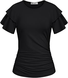 GRACE KARIN Women Tops Dressy Casual Ruffle Sleeve Blouses
