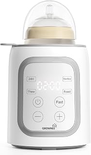 Grownsy 8-in-1 OG Fast Bottle Warmer with Timer, Gray | Fast & Even Heating, Nutri-Preserve, Safe Material, Precise Temp, Easy Operation, Multi-Use Bottle Warmer for All Feed Stages