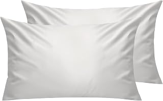 Lirex Pillow Cases Set of 2, 300 Thread Count 100% Cotton Pillow Covers, Breathable and Soft, 50 x 75 cm, White