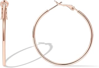 PAVOI Gold Hoop Earrings for Women, 14K Gold Plated Paddle-Back Hoops
