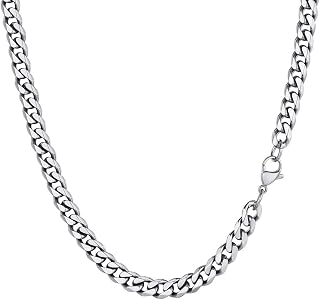 PROSTEEL Herren Halskette Klassische Panzerkette 3/6/9/12mm breit kubanische Gliederkette Herren Hip-Hop Kette Cuban Chain Necklace für Männer Jungen Edelstahl/18k vergoldet 36/46/51/55/61/66/71/76cm