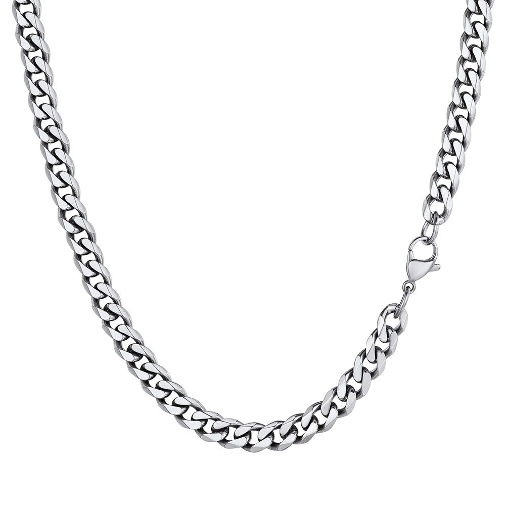 PROSTEEL Herren Halskette Klassische Panzerkette 3/6/9/12mm breit kubanische Gli