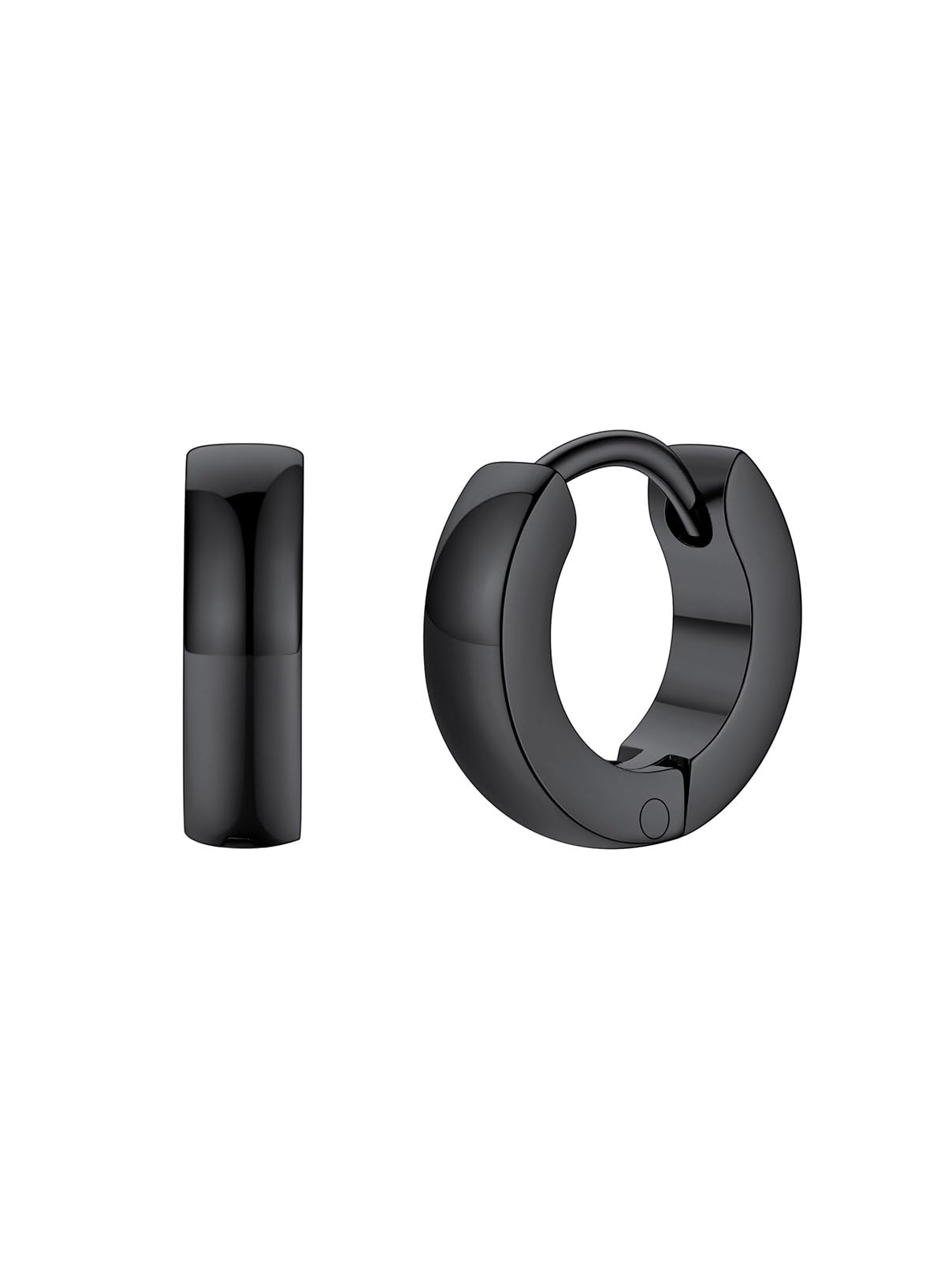 FaithHeart Stainless Steel Black/Silver/Gold Hoop Earrings for Men - Hypoallerge