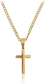 Made by Nami Men's Necklace with Pendant - Gold Necklace for Men 60cm Stainless Steel - Handmade Link Necklace - Birthday Gift for Him