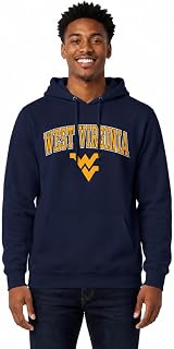 Campus Colors West Virginia Mountaineers Adult Arch & Gameday Logo Hoodie - Navy, Men, Blue, Medium