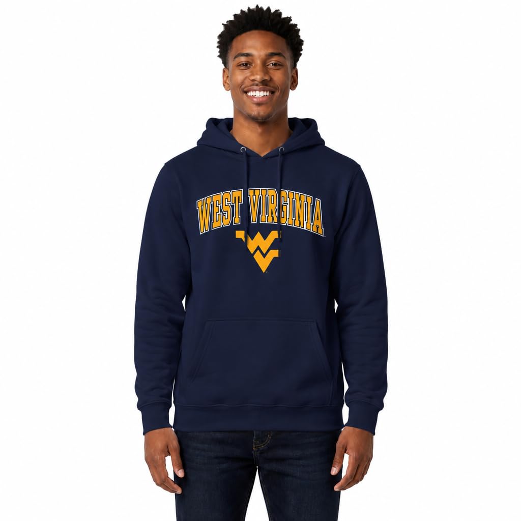 Campus Colors West Virginia Mountaineers Adult Arch & Gameday Logo Hoodie - Navy