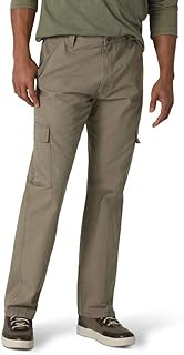 Wrangler Authentics Men's Twill Relaxed Fit Cargo Pant (Logan), Military Khaki Ripstop, 29W x 30L