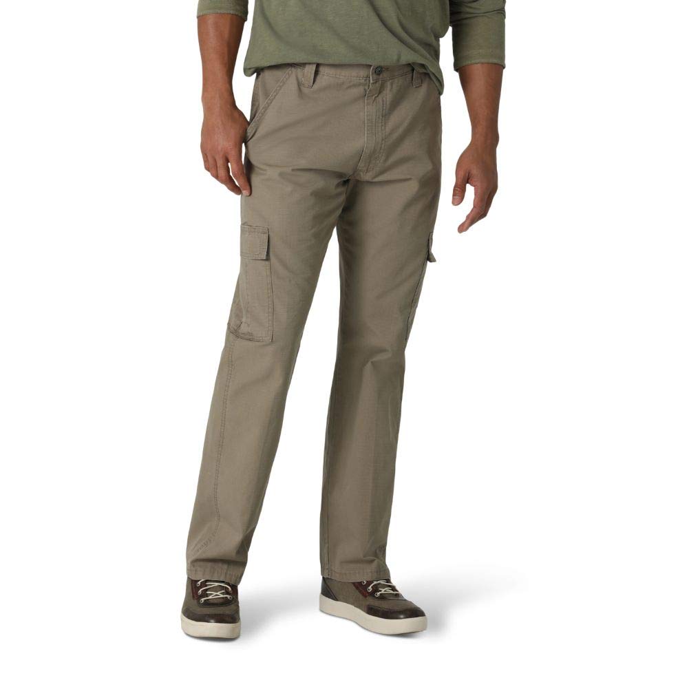 Wrangler Authentics Men's Twill Relaxed Fit Cargo Pant (Logan), Military Khaki R