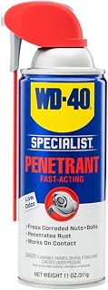 WD-40 Specialist Penetrant, Smart Straw, Fast-Acting, 11 OZ [1-Pack] | Penetrant for Metal, Rubber & Plastic Threads, Locks, Nuts, Industrial Strength for Automotive & Heavy-Duty Construction