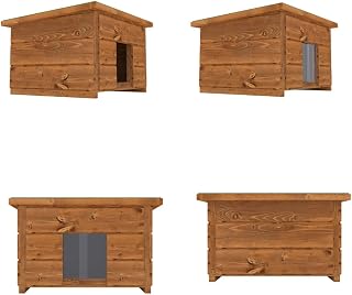 The Hutch Company Herne Wooden Outdoor Cat Shelter – Weatherproof Pet House with Thermal Door Flap, Hinged Roof – Handmade in Britain – Single Entry