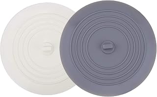 Tub Stopper 2 Pack, 6 inches Large Silicone Drain Plug Hair Stopper Flat Suction Cover for Kitchen Gadgets Bathroom Accessories and Laundry