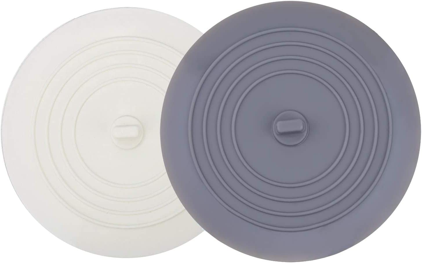 Tub Stopper 2 Pack, 6 inches Large Silicone Drain Plug Hair Stopper Flat Suction