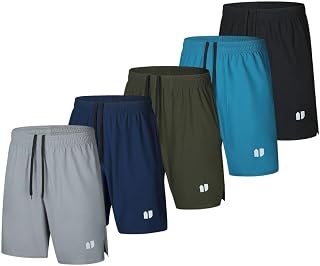 5 Pack Mens Running Shorts Quick Dry Jogging Shorts Mens Sports Shorts with Pockets Elastic Waist