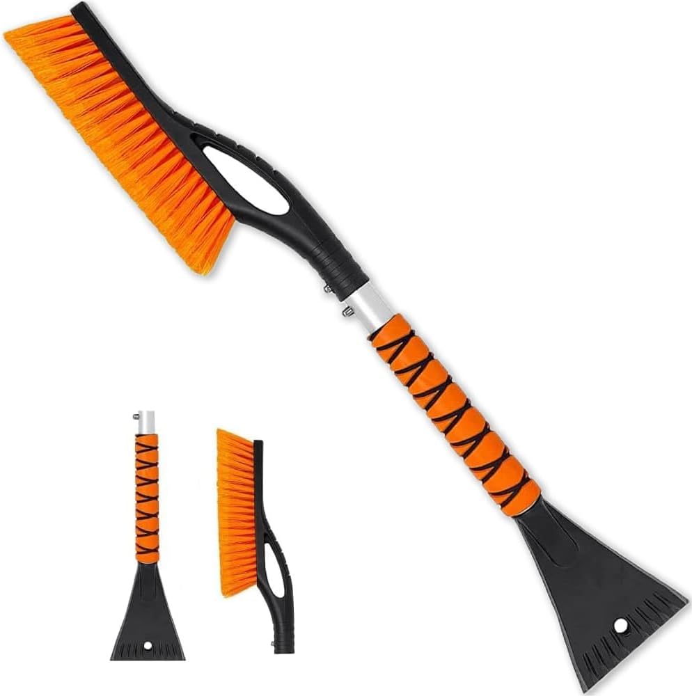 PLACHIDAY Snow Brush &amp; Ice Scraper, 27 Inch, Ice Scrapers for Car Windshield