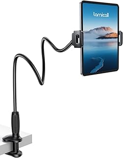 Lamicall Gooseneck Tablet Holder for Bed, Unique Tapered Flexible Arm | Fully Adjustable, iPad Kindle Holder Stand for Reading in Bed, Tablet Mount for 4.7-13" iPad Pro Mini Air, Kindle, Switch