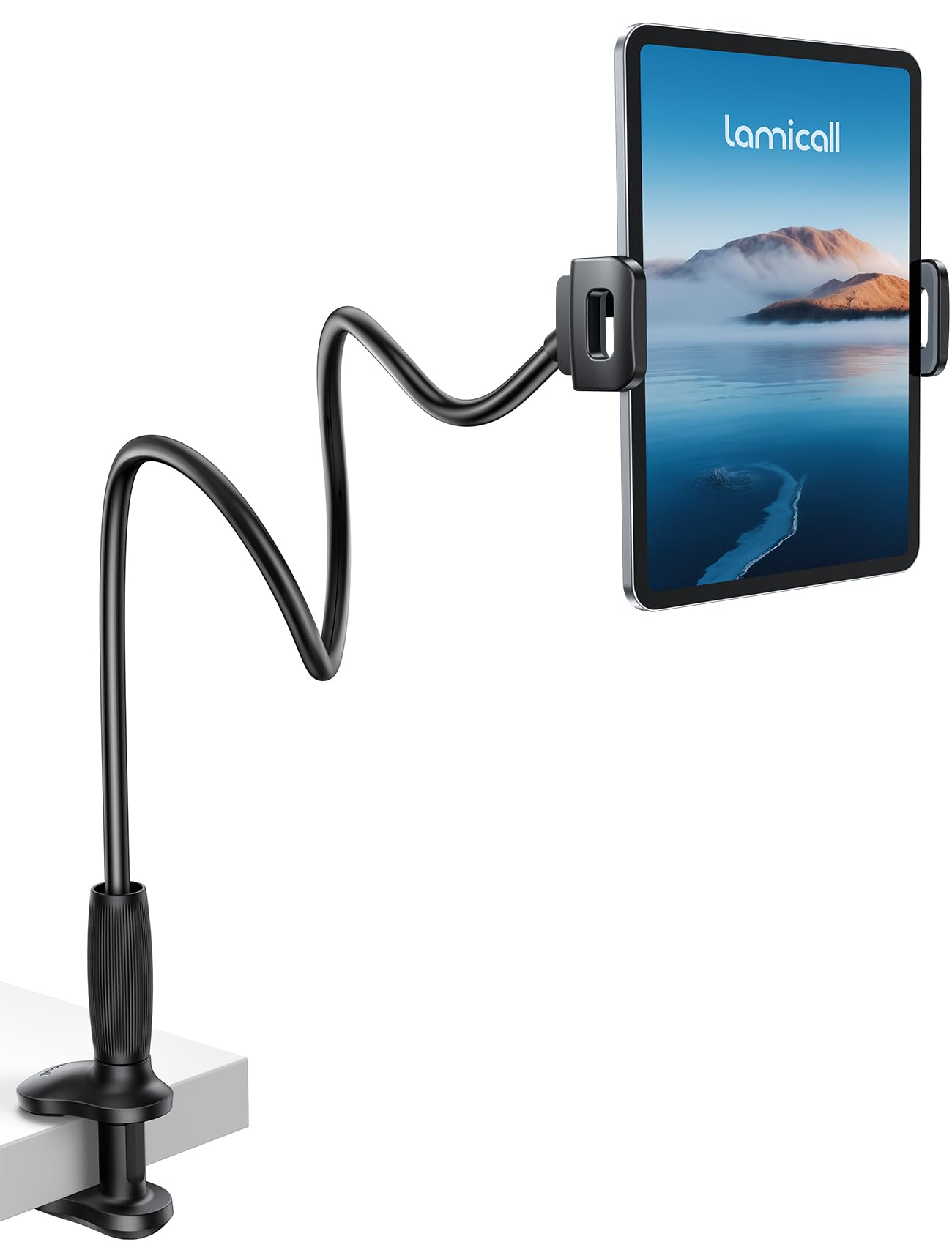 Lamicall Gooseneck Tablet Holder for Bed, Unique Tapered Flexible Arm | Fully Ad