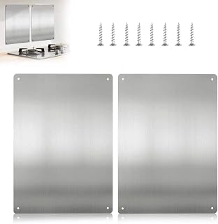 Stainless Steel Stove Backsplash, Kitchen Splatter Shield Silver 12"x16" | Safe rounded corners, adhesive/screw mounting, oil & heat resistant, practical kitchen wall protection