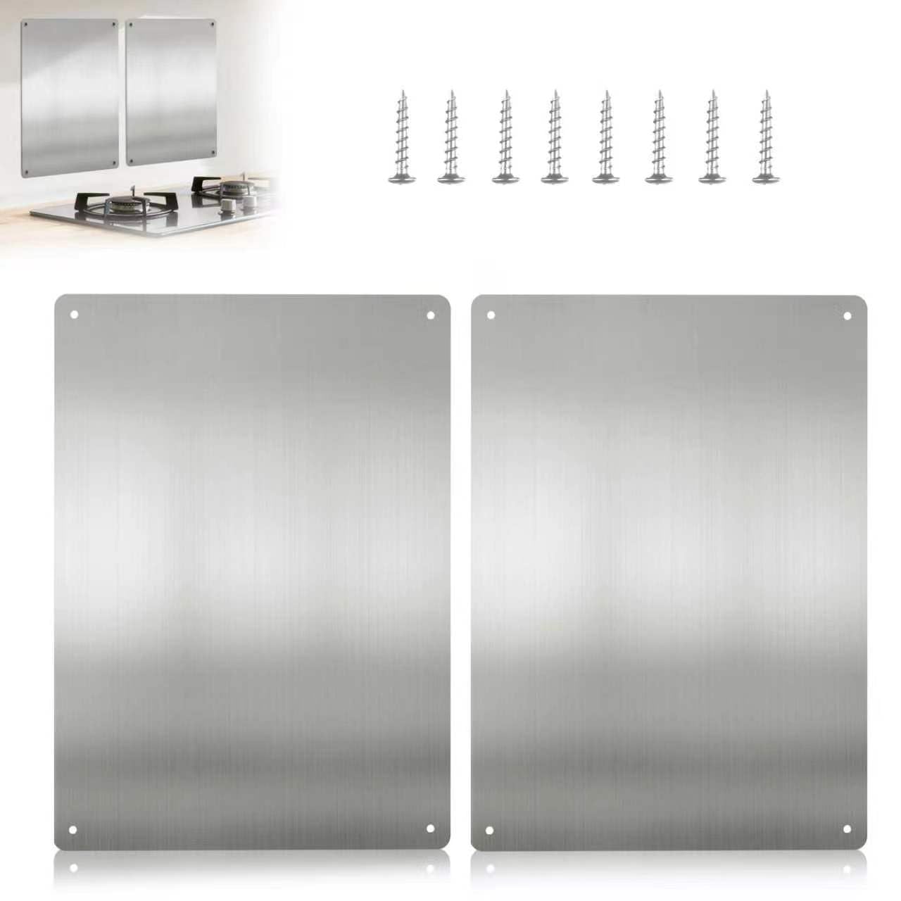 Stainless Steel Stove Backsplash, Kitchen Splatter Shield Silver 12"x16" | Safe 