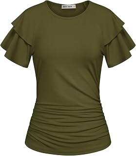 GRACE KARIN Women Tops Dressy Casual Ruffle Sleeve Blouses