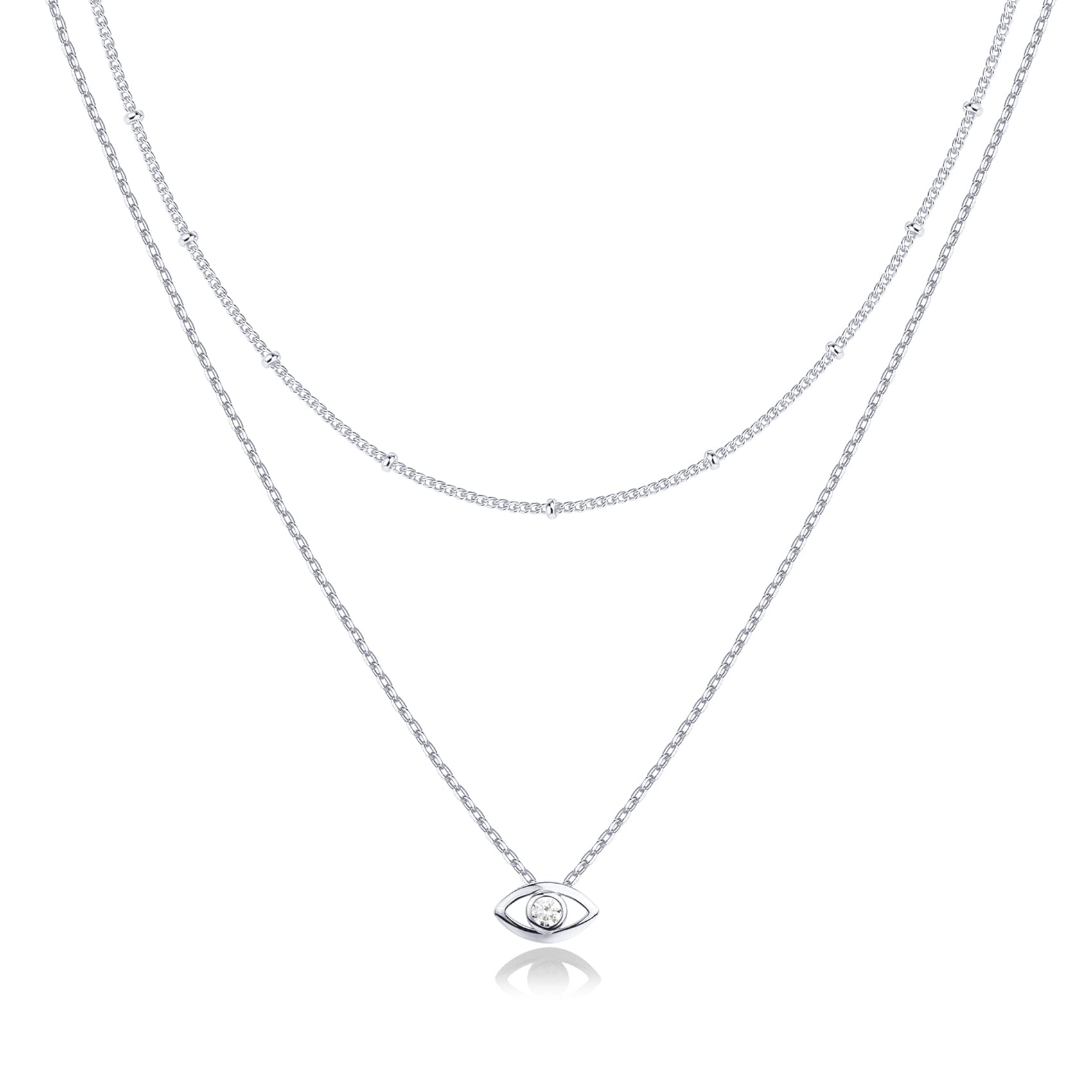 PAVOI 14K Gold Plated Layering Necklaces for Women, Cubic Zirconia Pendants
