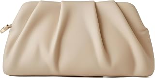 Women's Clutch Purse,Evening Bag for Women Ruched Clutch Purse Detachable Metal Chain Crossbody Bag