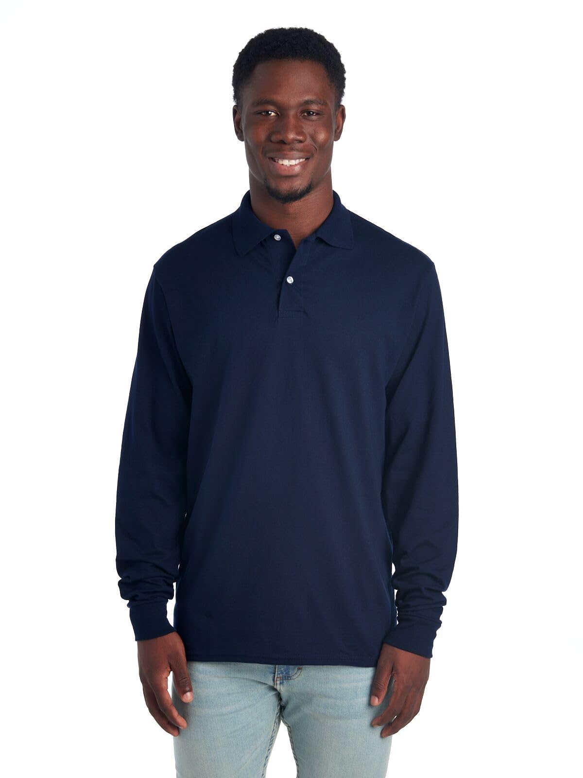 Jerzees Men's Spot Shield Long Sleeve Polo Sport Shirt Polo Shirt (Pack of 1)