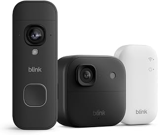 All-new Blink Outdoor 2K+ Camera with free Blink Battery Doorbell 2K+ (Black), Sync Module Core included