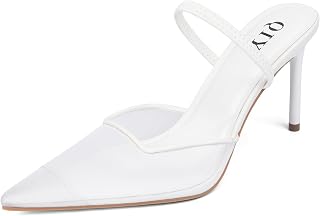QIY Women's Pointed Toe Slingback Stiletto Pumps