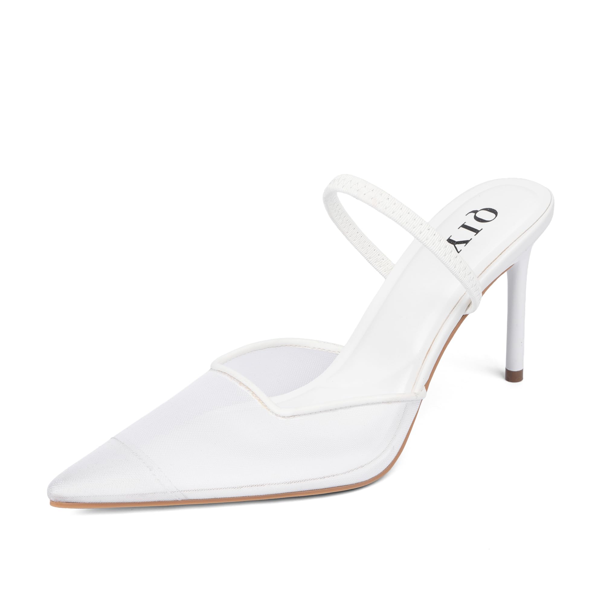 QIY Women's Pointed Toe Slingback Stiletto Pumps