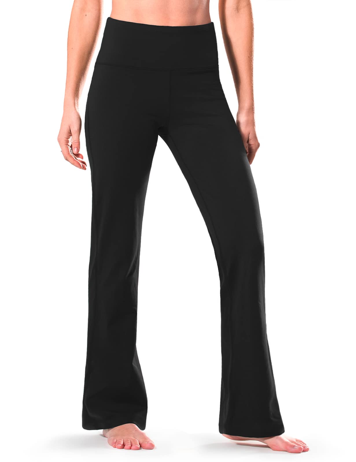 Safort Yoga Pants for Women V Back Long Flare Pants with 4 Pockets High Waist El