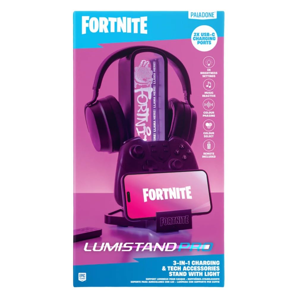 Paladone Fortnite 3-in-1 Headphone Stand and Tech Charging Station with Console 
