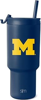 Simple Modern Michigan Wolverines Tumbler with Straw | 30oz | Collegiate | Trek Officially Licensed University of Michigan Insulated Water Bottle, Travel Mug | Football Gift for Men, Dad, Him, Her
