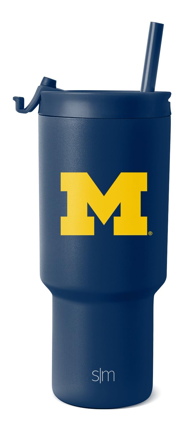 Simple Modern Michigan Wolverines Tumbler with Straw | 30oz | Collegiate | Trek 