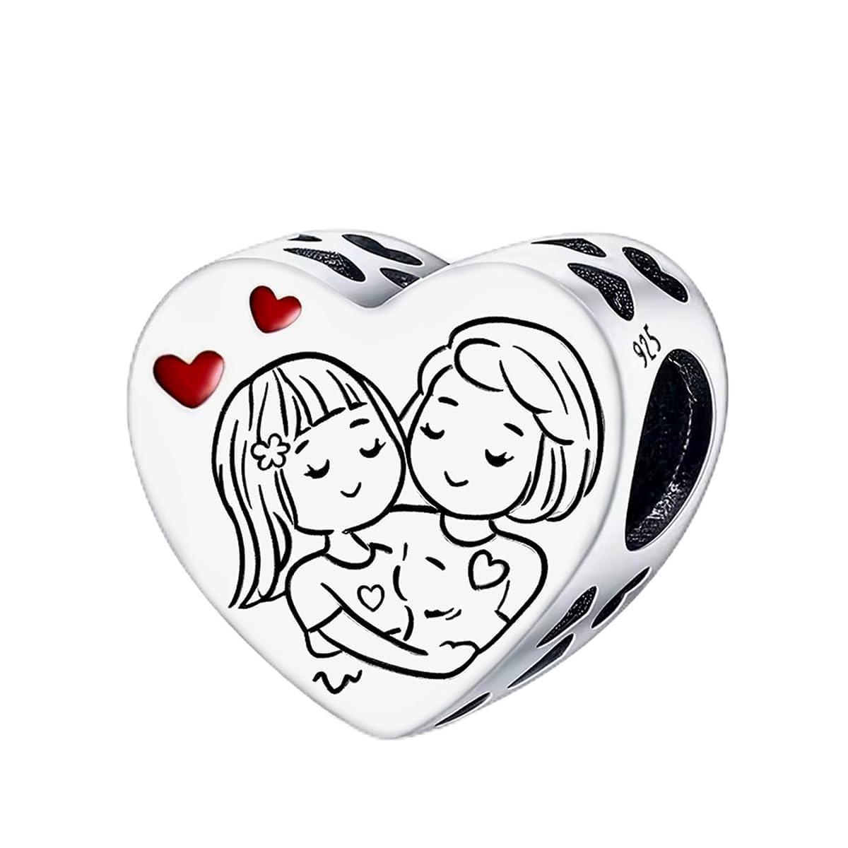 1pcs 925 Silver FashionableMother's Love Series Pendant Suitable for DIY Women J