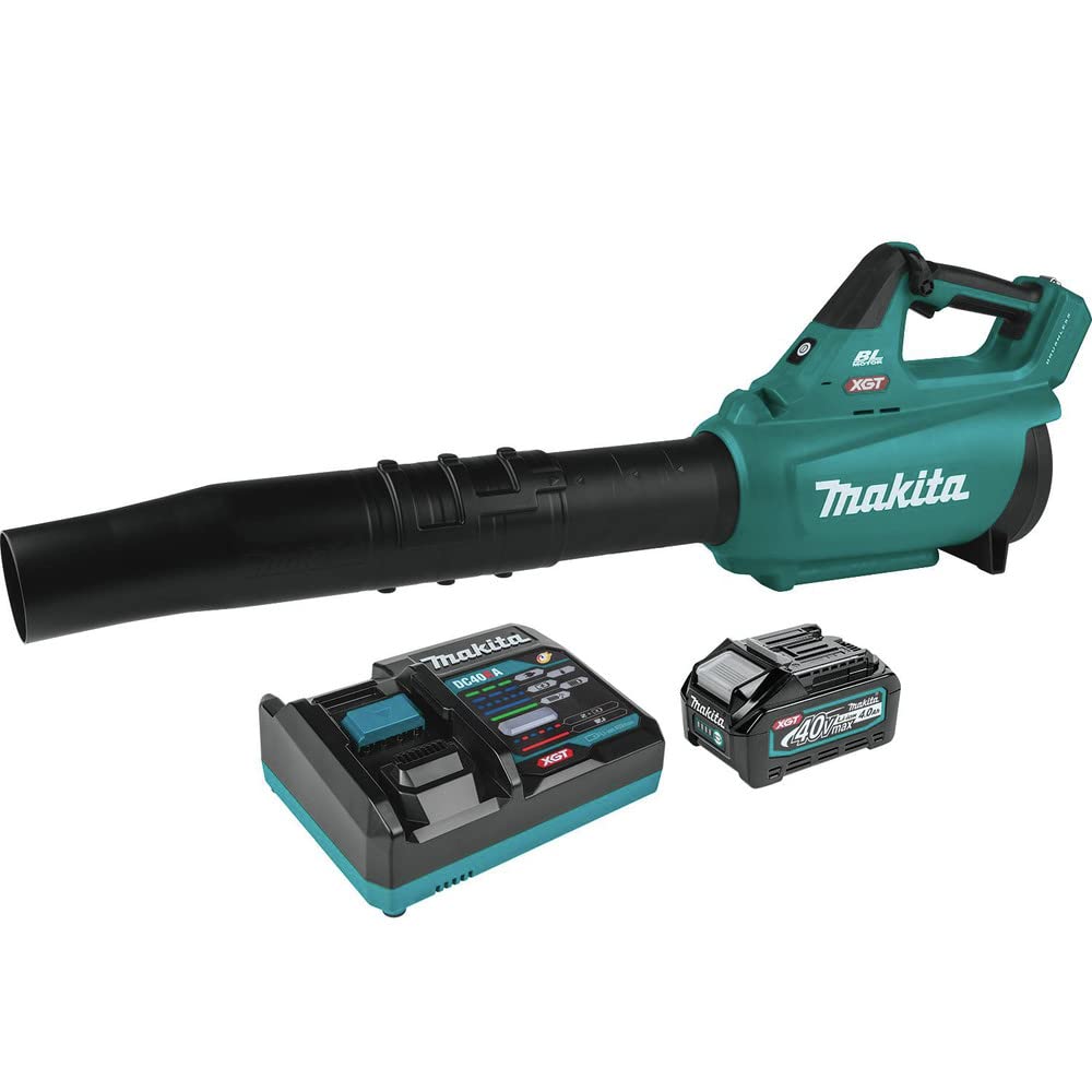 Makita GBU01M1 40V max XGT® Brushless Cordless Blower Kit (4.0Ah) Teal (Renewed)