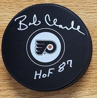 Autographed Bobby Clarke "HOF 87" Philadelphia Flyers Hockey Puck JSA Witness Hologram