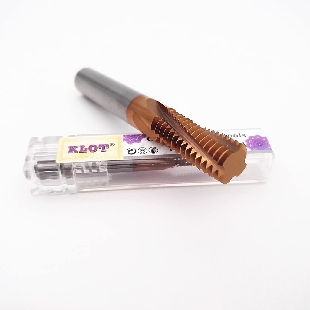 KLOT AlTiN Coated Solide Carbide Pipe Thread Milling Cutter BSP/BSPT/NPT/NPTF 1/