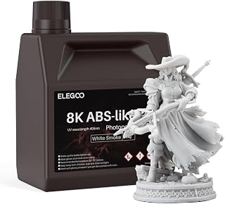 ELEGOO ABS-Like Resin 8K 3.0 for 3D Printing LCD/DLP, UV 405nm Curing ABS Resin Fast Photopolymer, ABS Resin 3D Printer with High Precision, Low Viscosity, Smoke White 2000g