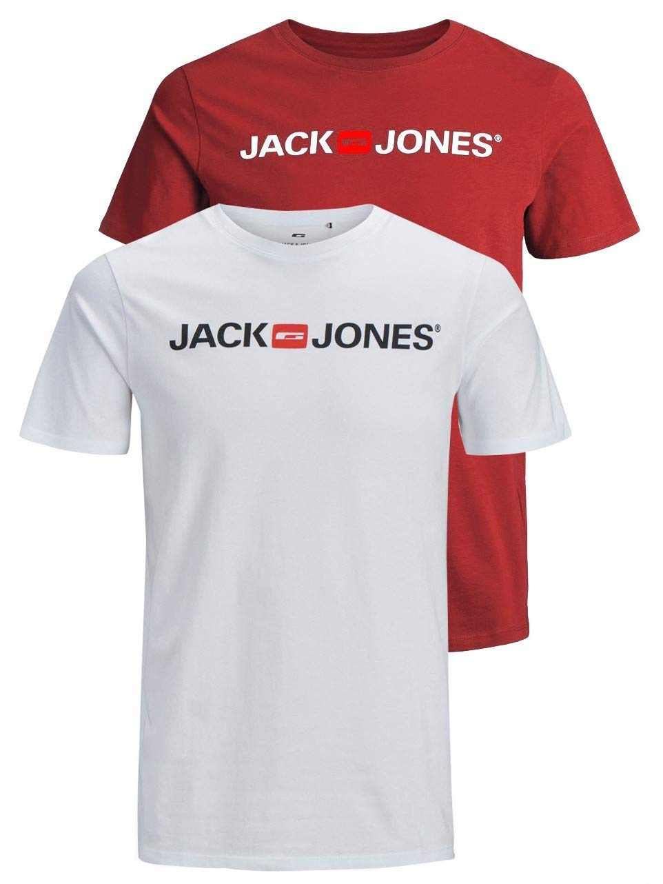 JACK & JONES Men's Jjecorp Logo Tee SS Crew Neck T-Shirt (Pack of 3)