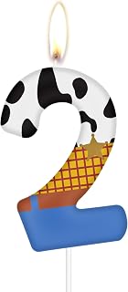 Story Birthday Candles, Blue Number 2 Candles for Cake, Cowboys 2nd Birthday Cake Candles,Story Game Party Decorations, Cowboy Sheriff Themed Candles Cake Topper for Boy Birthday Party Decorations