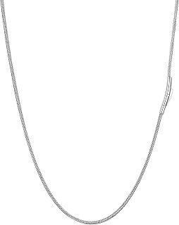 FaithHeart Men's Round Snake Chain Stainless Steel
